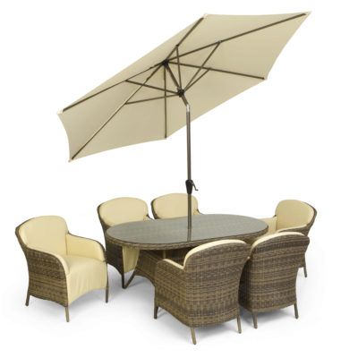 Hanover 6-Seater Dining Set with Parasol